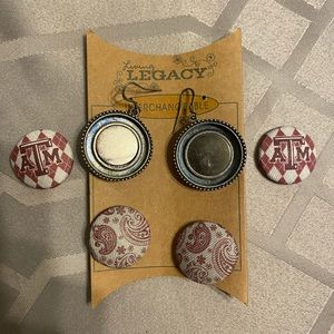 Texas A&M interchangeable button earrings